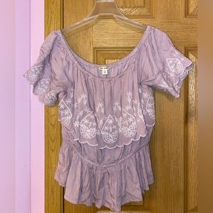 Francesca’s Miami women’s medium off the shoulder top